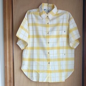 Yellow Plaid Girls Button Down Shirt